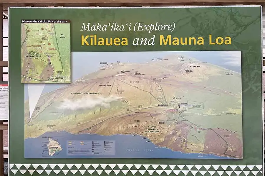 Explore Kilauea sign by entry