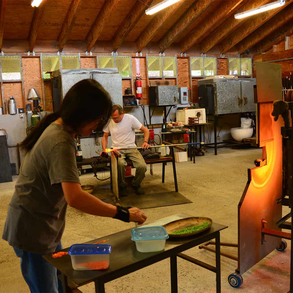 Activity for a Hawaiian honeymoon: visiting glassblowers making handblown glass