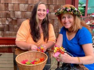 Traditional Lei making class with a local