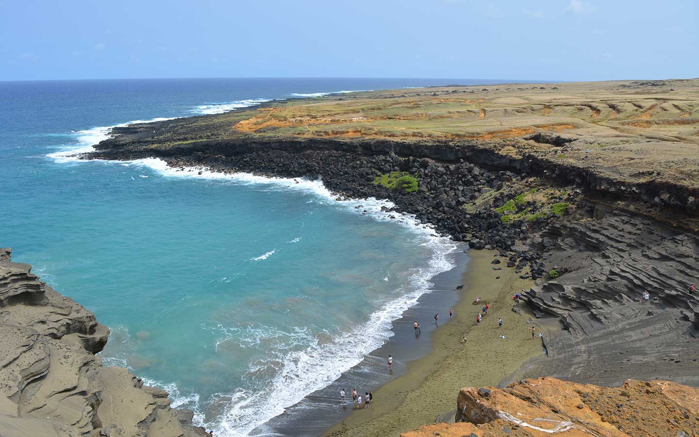 Green sand beach, Hawaii. Mahana beach