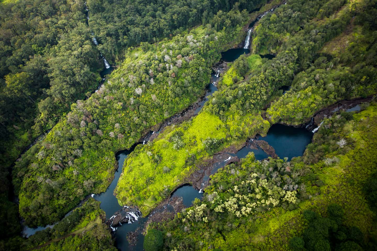 Waterfalls on the Hamakua Coast on the Big Island