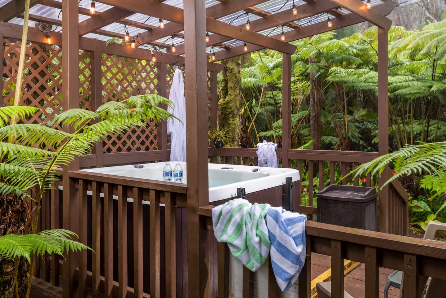A shared hot tub at our Big Island bed and breakfast