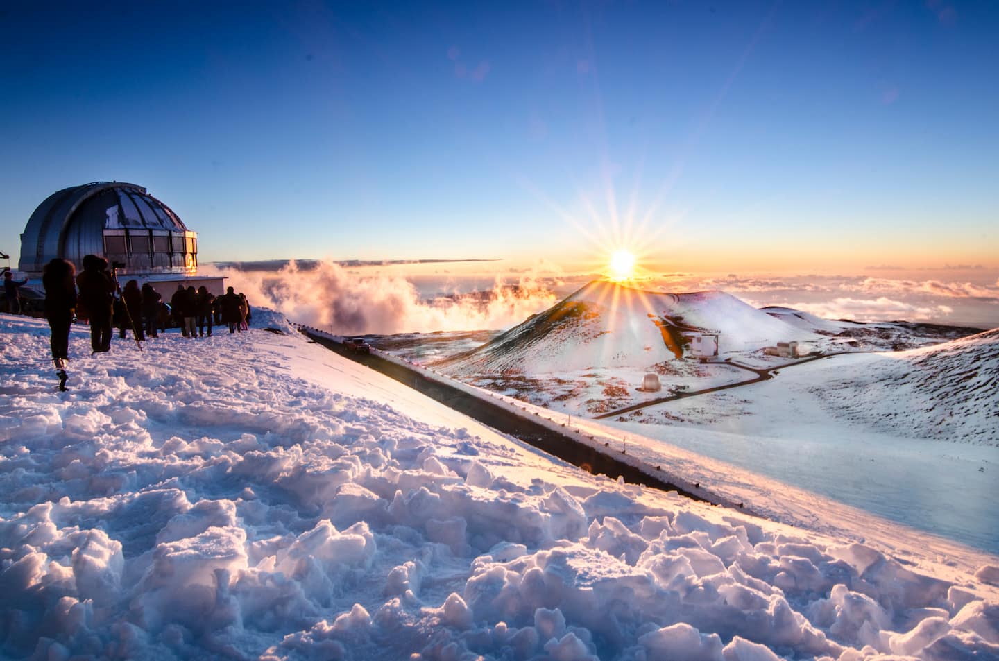 Mauna Kea summit covered in snow